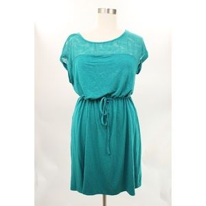 Ava & Viv Green Cap Sleeve Tie Dress